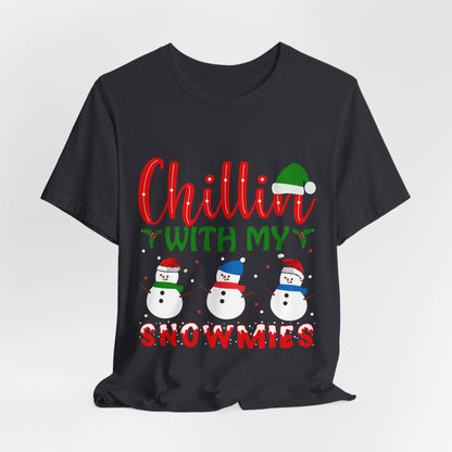 Chillin' With My Snowmies Christmas T-Shirt – Cute Snowman Holiday Tee