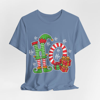 Festive Elf Ho Ho Ho Christmas T-Shirt - Perfect Holiday Gift