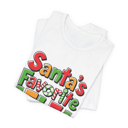 Santa's Favorite Elf Christmas T-Shirt - Fun Holiday Elf Graphic Tee