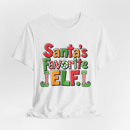 Santa's Favorite Elf Christmas T-Shirt - Fun Holiday Elf Graphic Tee