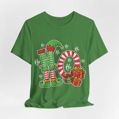 Festive Elf Ho Ho Ho Christmas T-Shirt - Perfect Holiday Gift