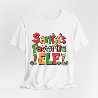 Santa's Favorite Elf Christmas T-Shirt - Fun Holiday Elf Graphic Tee