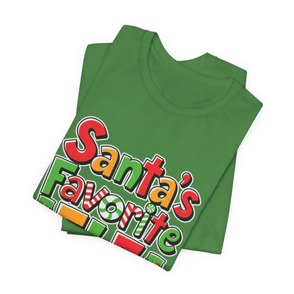 Santa's Favorite Elf Christmas T-Shirt - Fun Holiday Elf Graphic Tee