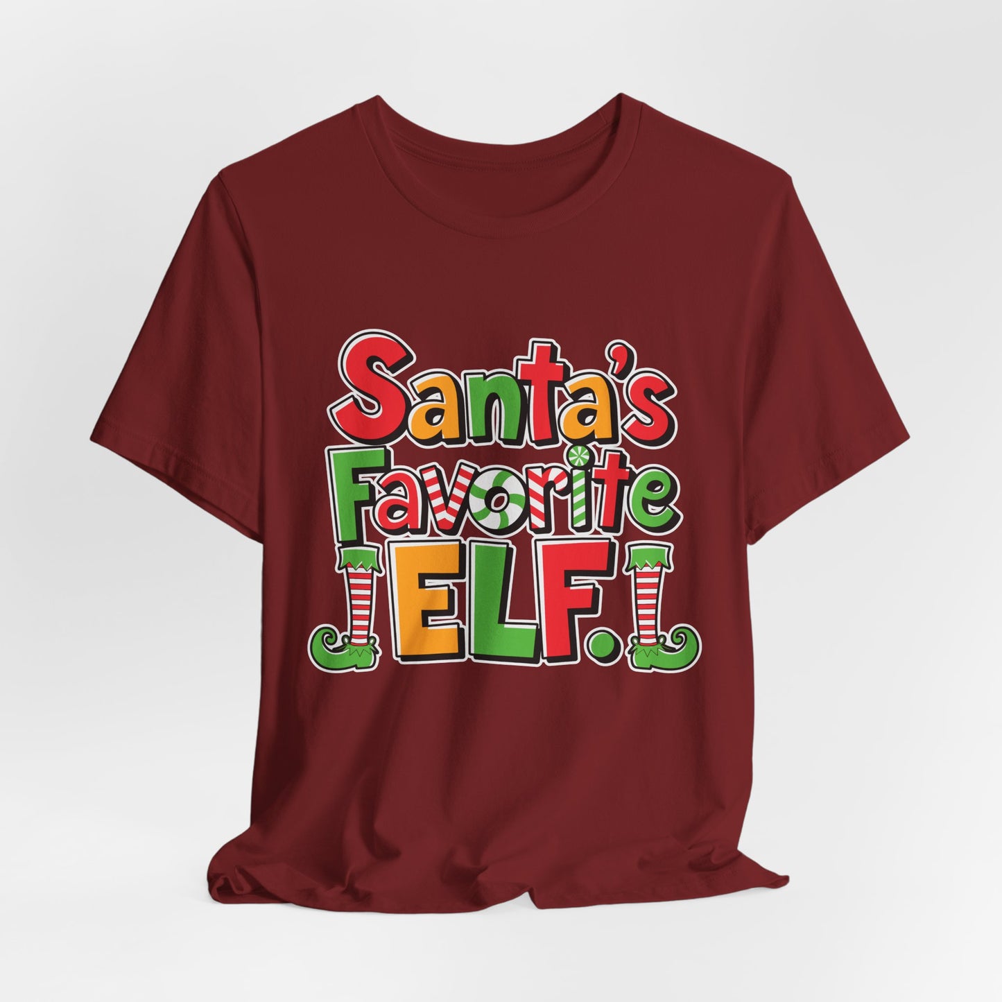 Santa's Favorite Elf Christmas T-Shirt - Fun Holiday Elf Graphic Tee