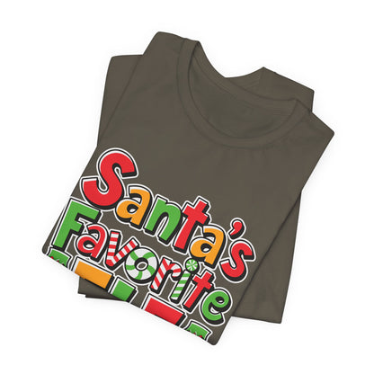 Santa's Favorite Elf Christmas T-Shirt - Fun Holiday Elf Graphic Tee