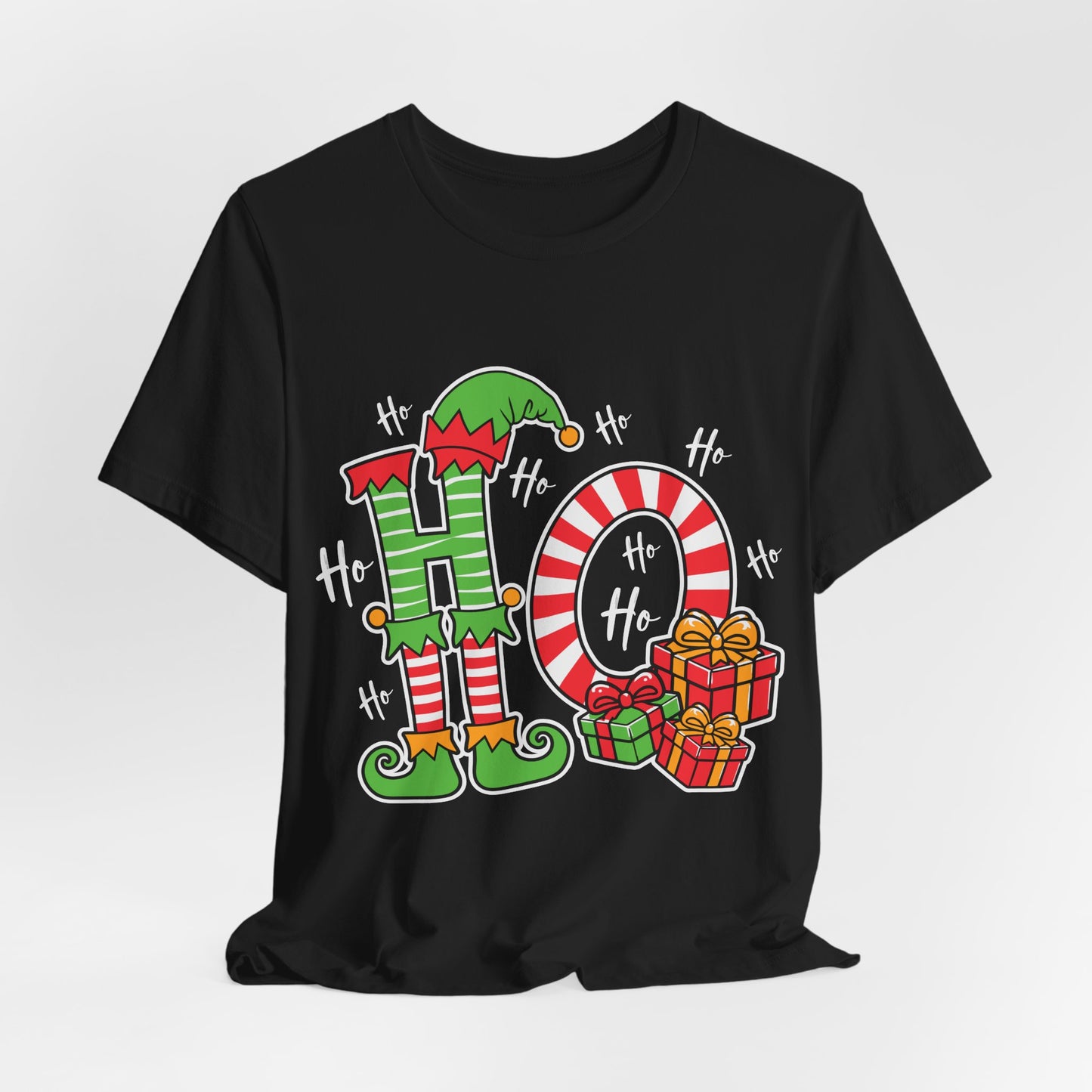 Festive Elf Ho Ho Ho Christmas T-Shirt - Perfect Holiday Gift