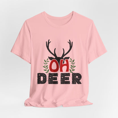 Oh Deer! Funny Christmas T-Shirt with Holly Leaves - Perfect Holiday Tee