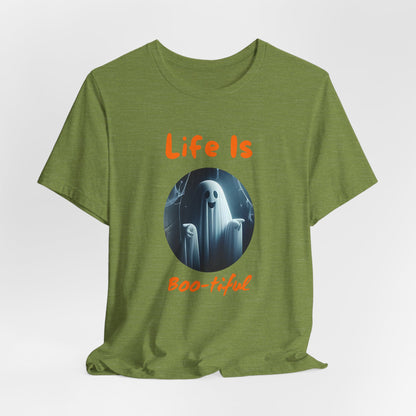 Life is BOO-tiful Halloween Ghost T-Shirt – Fun and Spooky Design