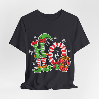 Festive Elf Ho Ho Ho Christmas T-Shirt - Perfect Holiday Gift