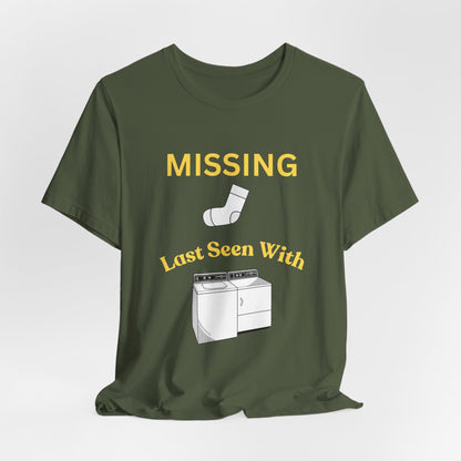 Missing Sock Humor Laundry T-Shirt