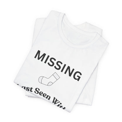 Missing Sock Humor Laundry T-Shirt