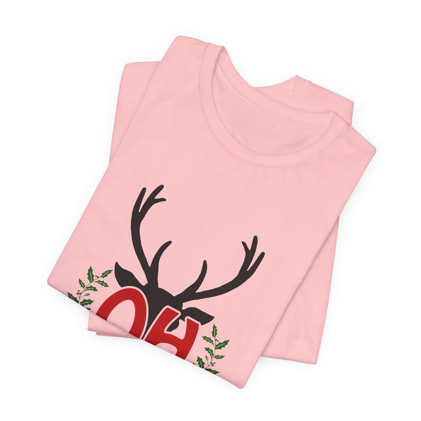 Oh Deer! Funny Christmas T-Shirt with Holly Leaves - Perfect Holiday Tee